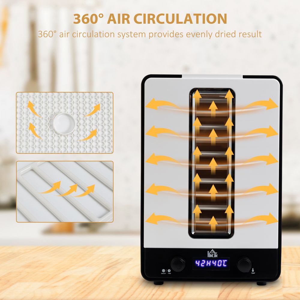 11Tier Food Dehydrator 550W Food Dryer Machine with Adjustable Temperature White