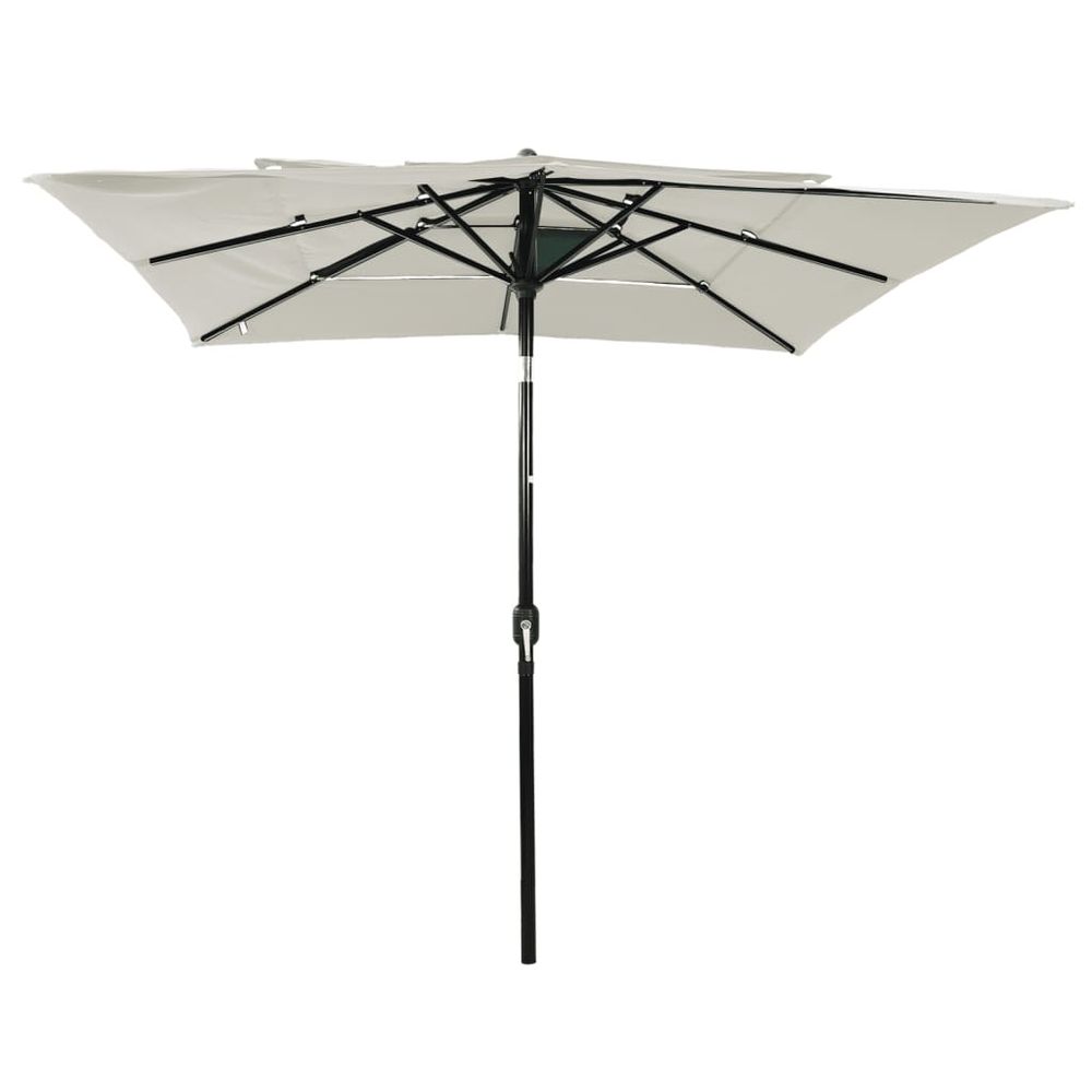 vidaXL 3-Tier Parasol with Aluminium Pole Sand 2.5x2.5 m