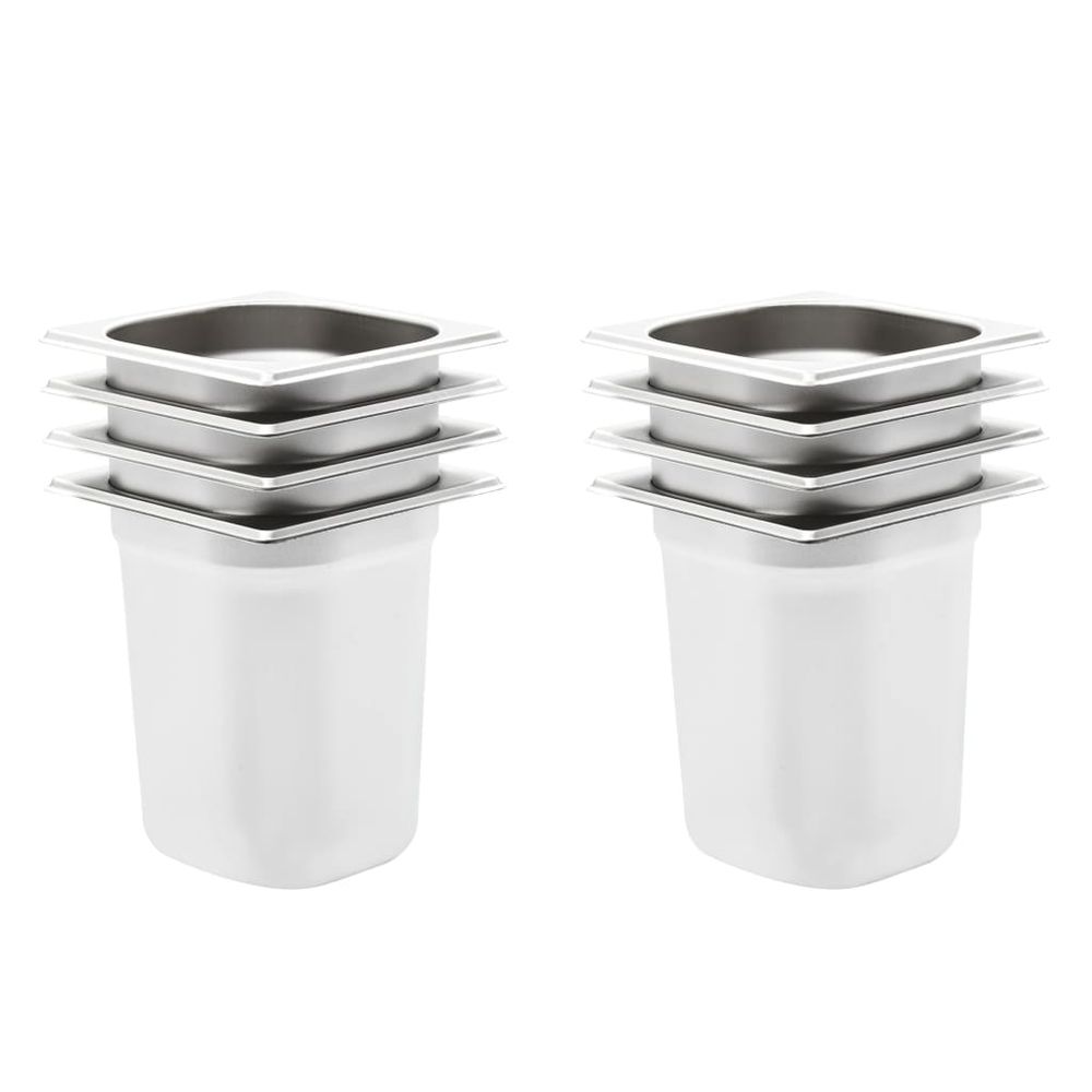 vidaXL Gastronorm Containers 12 pcs GN 1/6 65 mm Stainless Steel