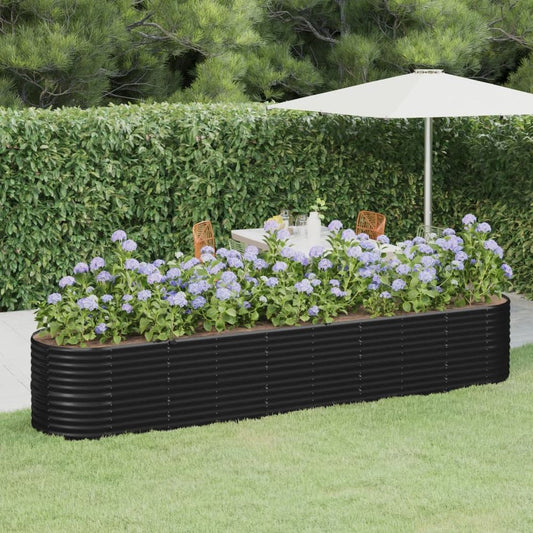 vidaXL Garden Raised Bed Powder-coated Steel 368x80x68 cm Anthracite