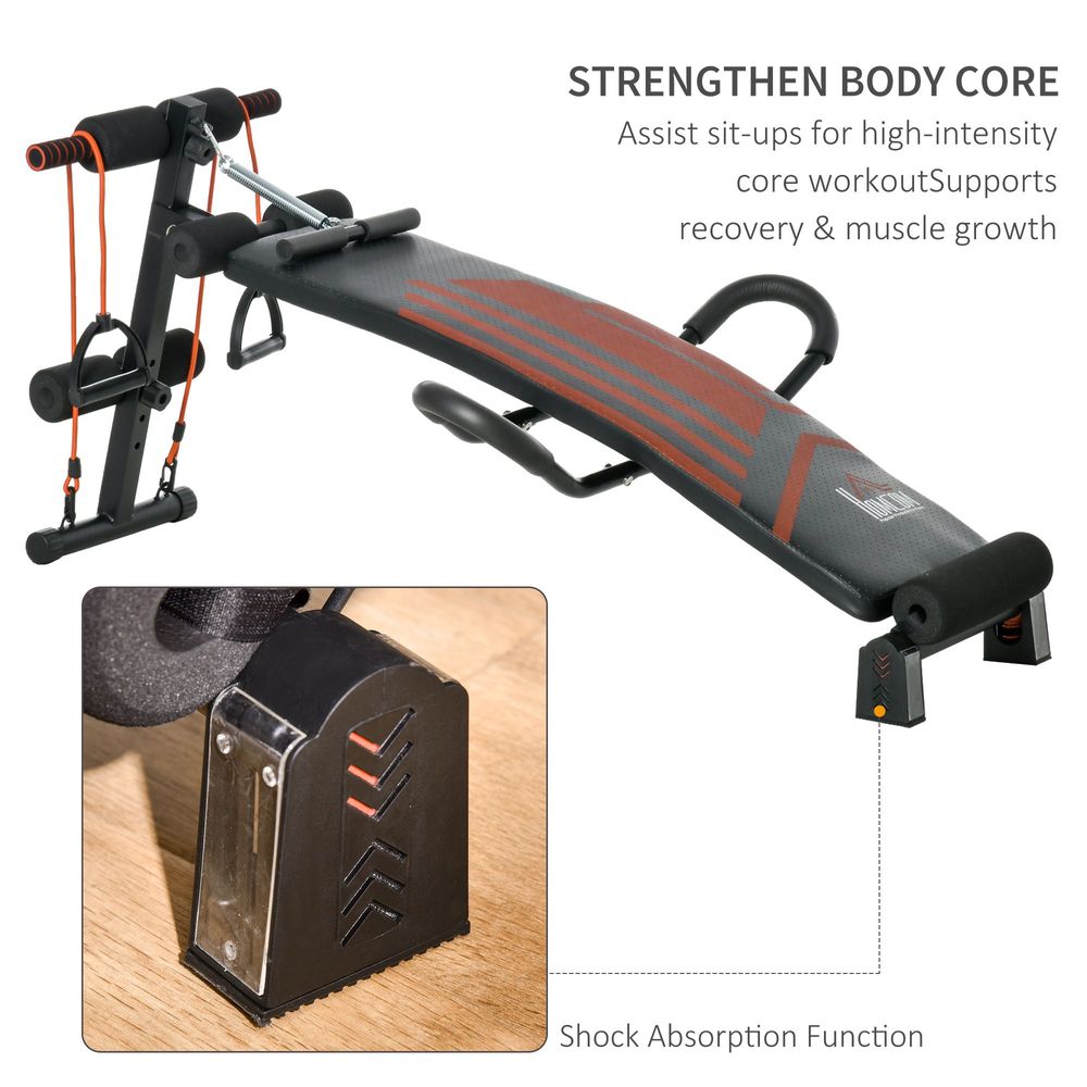 HOMCOM Multifunctional Sit Up Bench Utility Board Ab Exercise with Headrest