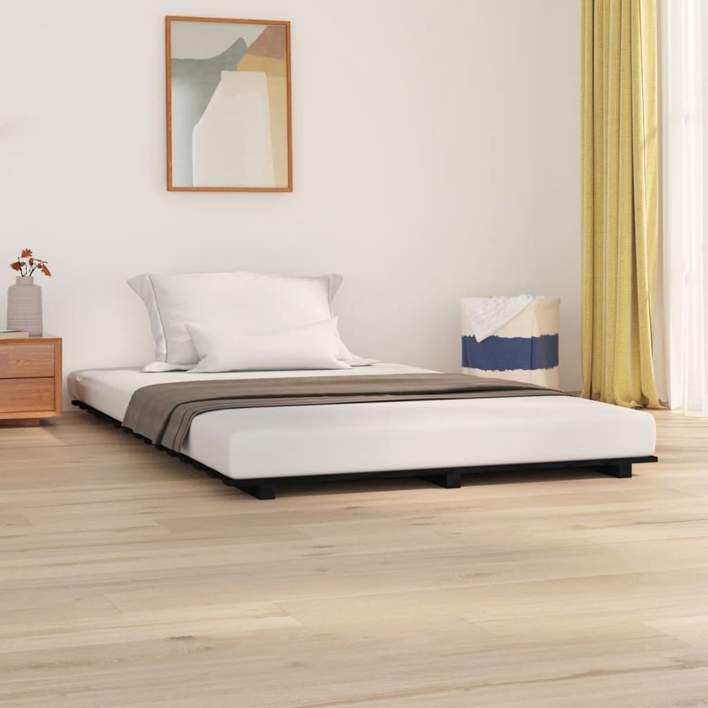 vidaXL Bed Frame 90x200 cm Solid Wood Pine