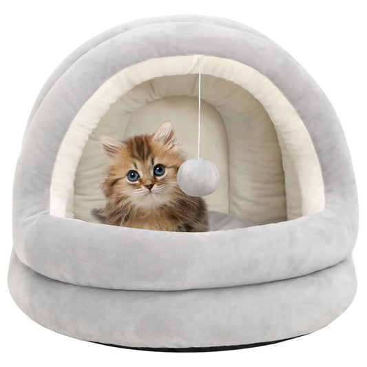 vidaXL Cat Bed 40x40x35 cm Grey and Cream