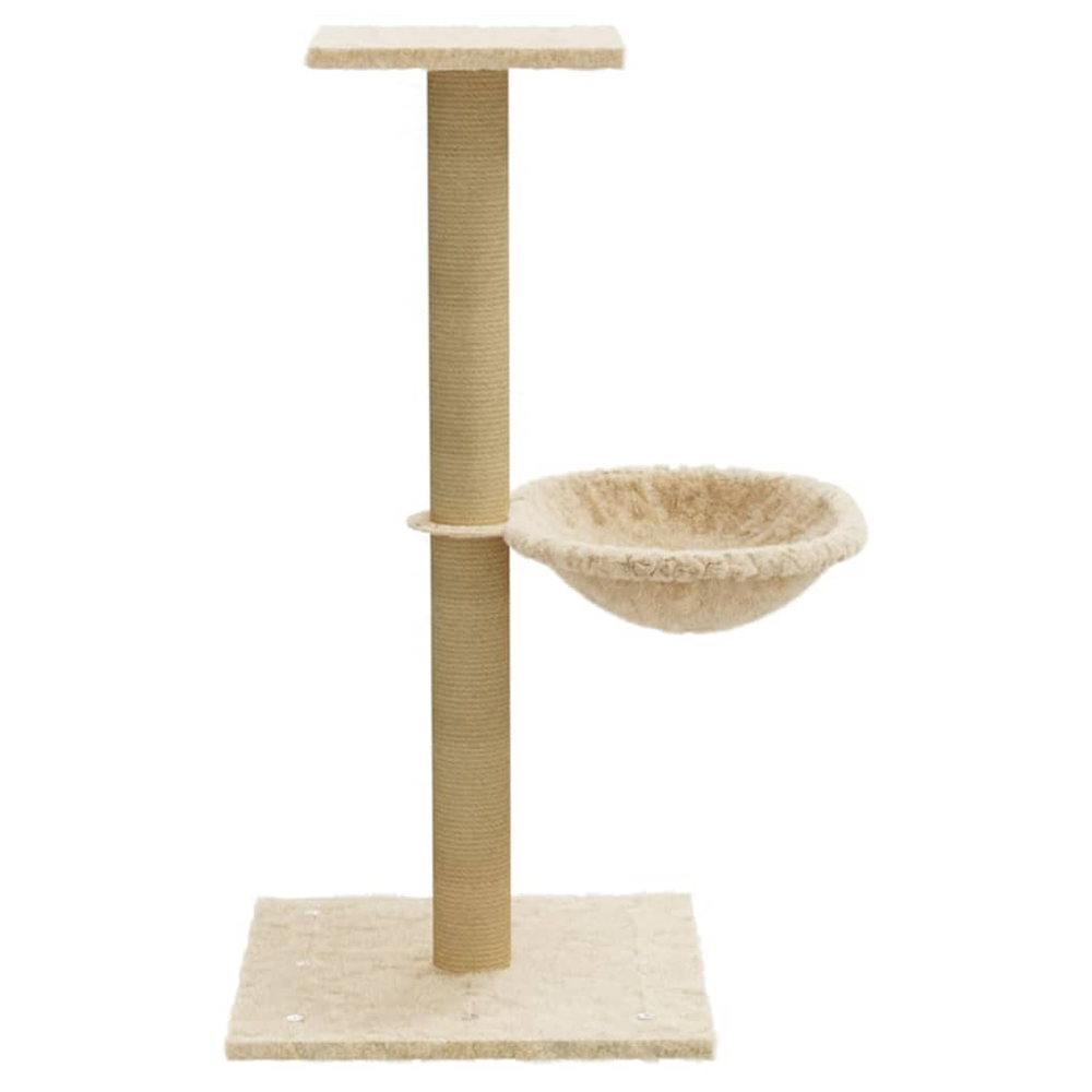 vidaXL Cat Tree with Sisal Scratching Post Cream 74 cm