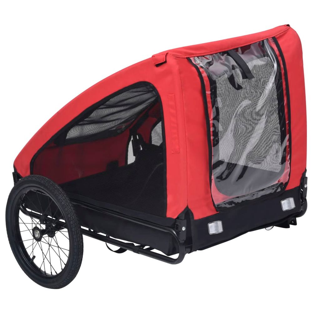 vidaXL Pet Bike Trailer Red and Black