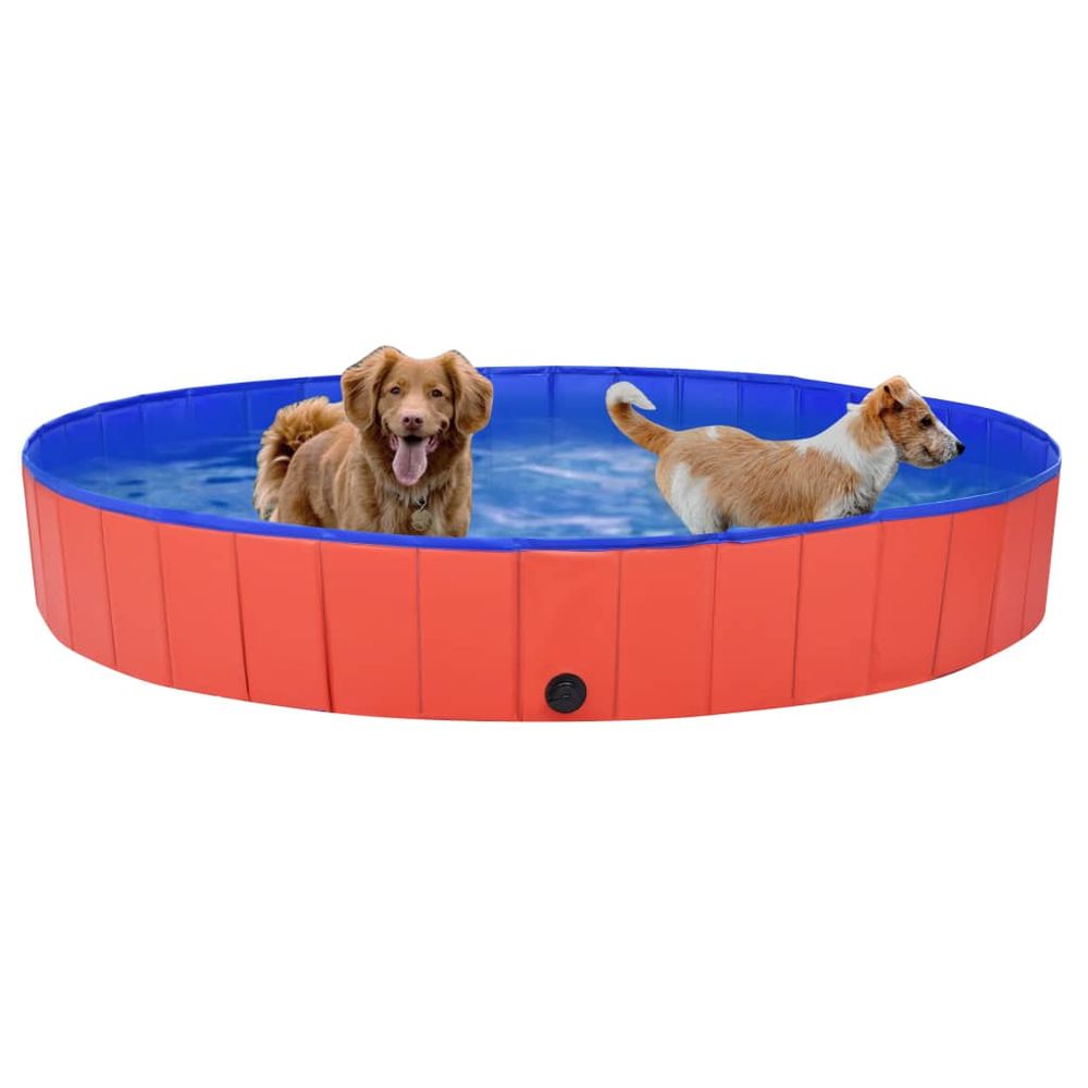 vidaXL Foldable Dog Swimming Pool Red 200x30 cm PVC