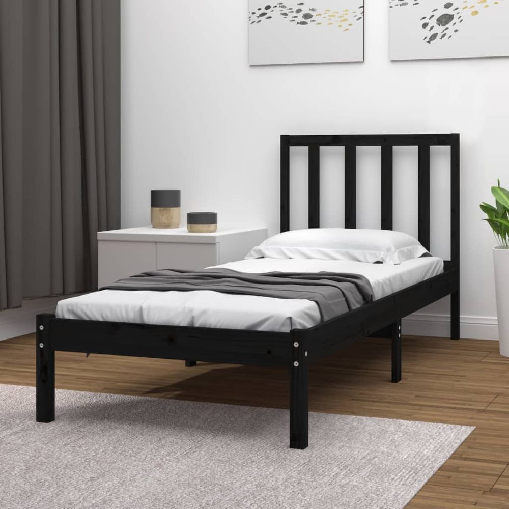 vidaXL Bed Frame Solid Wood Pine 75x190 cm Small Single