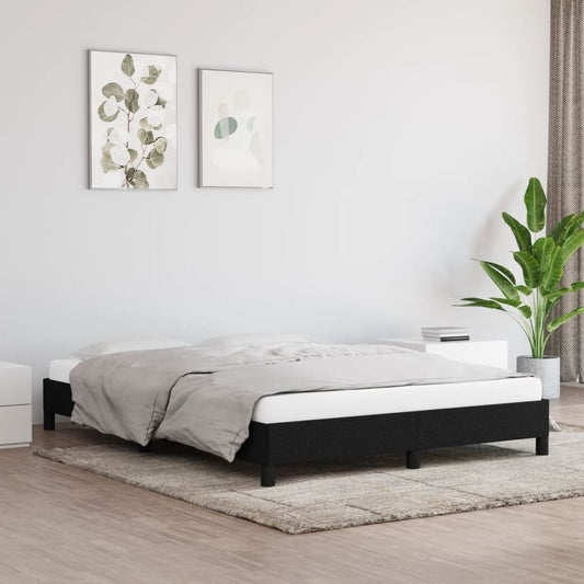 vidaXL Bed Frame Black 135x190 cm Double Fabric