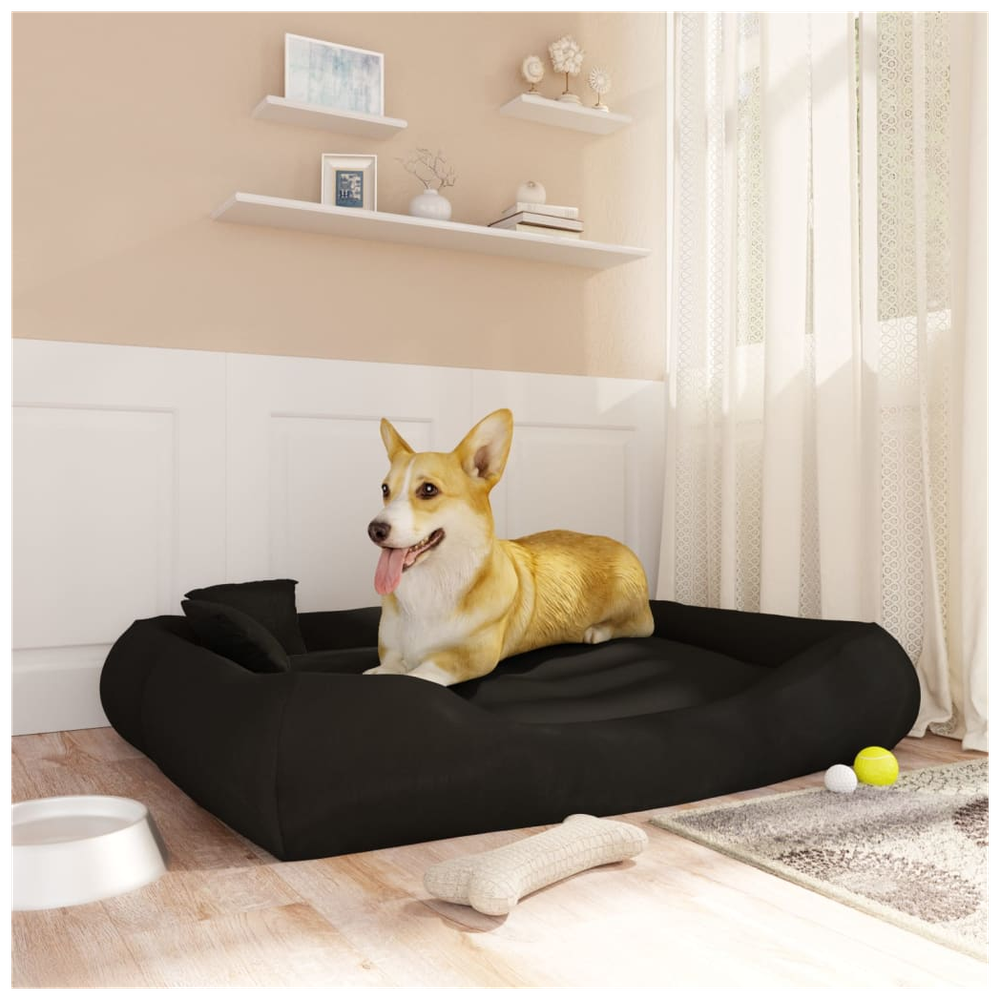 vidaXL Dog Cushion with Pillows Black 115x100x20 cm Oxford Fabric