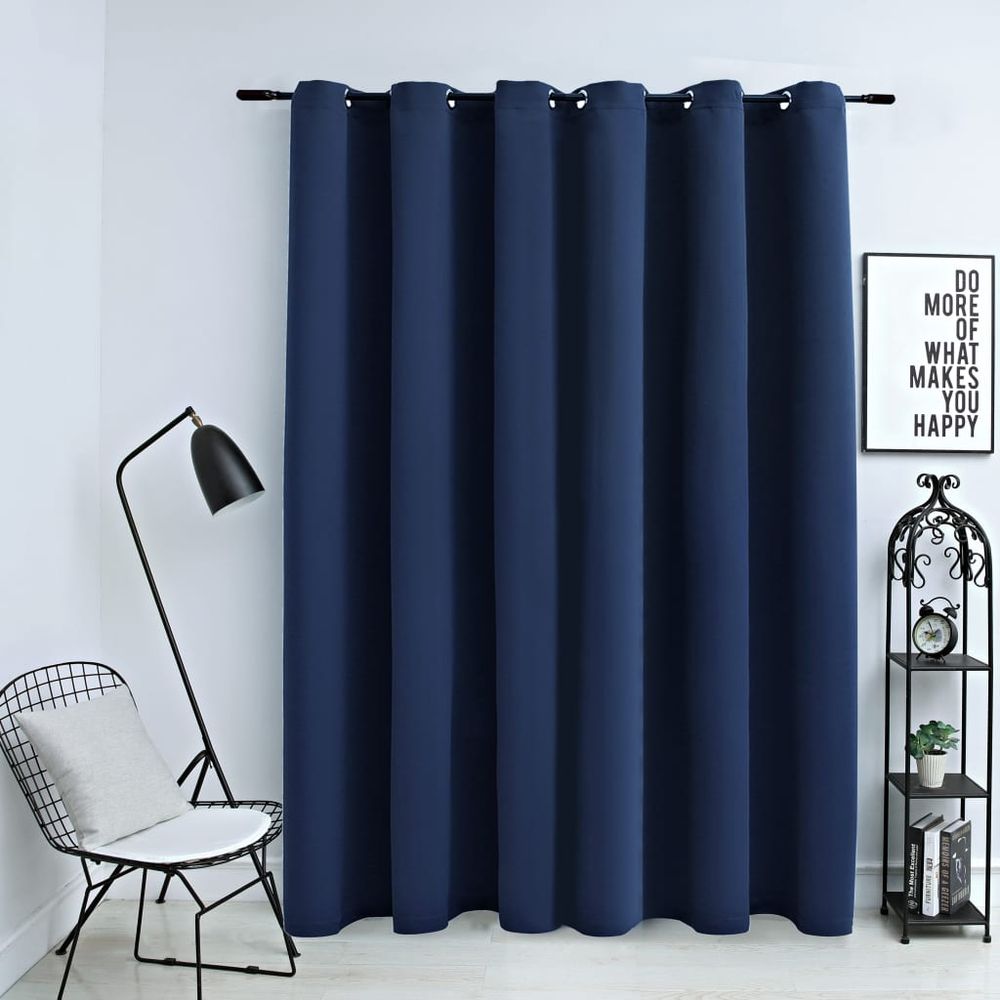 vidaXL Blackout Curtain with Metal Rings Black 290x245 cm